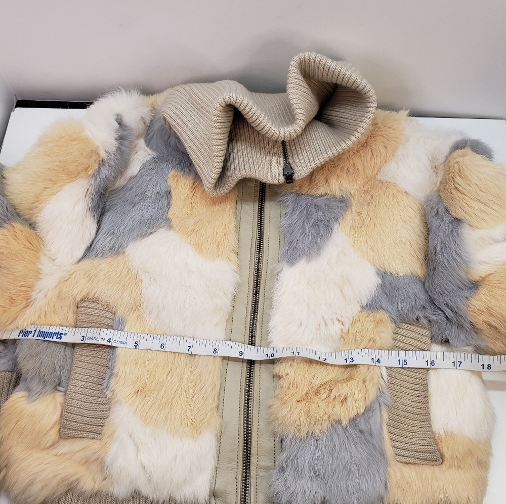 bebe Multicolor Fur Bomber Jacket - Picture 13 of 16